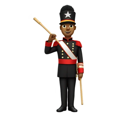 Drum major with a star line baton sticker