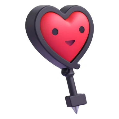 location pin with a heart-shaped head sticker