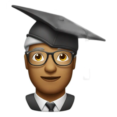 apple smartphone with glasses and degree hat sticker