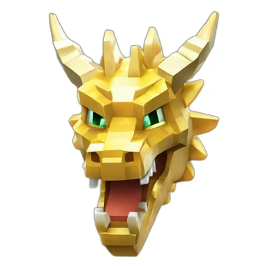 Minecraft Glow Gold Dragon Head Diamond Horn sticker
