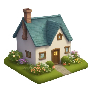 cute cottage with garden sticker