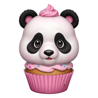 Surprised Panda with a cupcake sticker