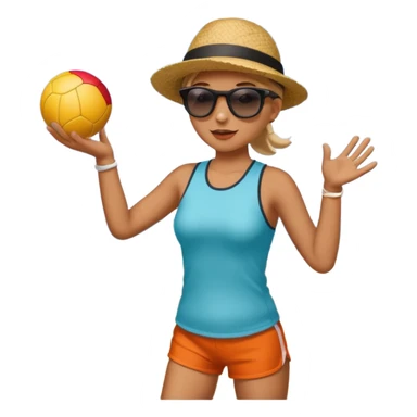 Throwing a ball at the beach. sticker