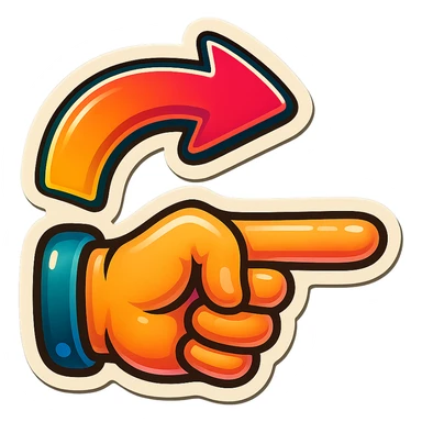  arrow show to finger sticker