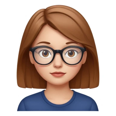 Make a white girl who has a little bit of a indent on her left eye do to a four wheeler rec light brown hair with glasses sticker