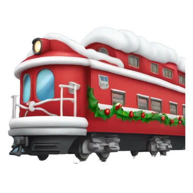 Red Christmas train with candy canes sticker