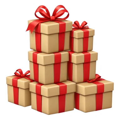 stacks of beautiful beige gifts sticker