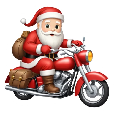 santa on a motorcycle  sticker