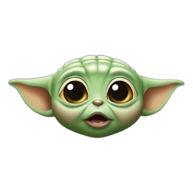 baby yoda with big lips sticker