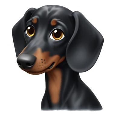 a black dachshund with grey spots  sticker