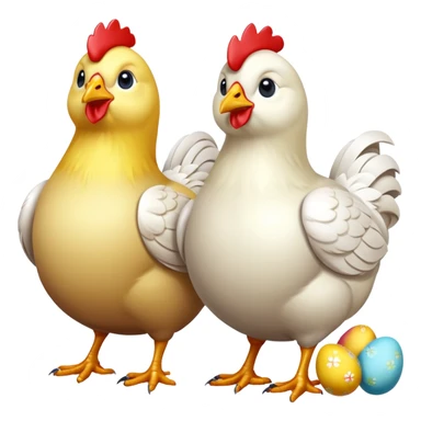 Norwegian Easter chickens with eggs sticker