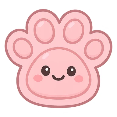 a cute and friendly pink paw print emoji sticker