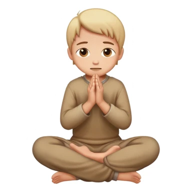 person kneeling and begging, hands clasped sticker
