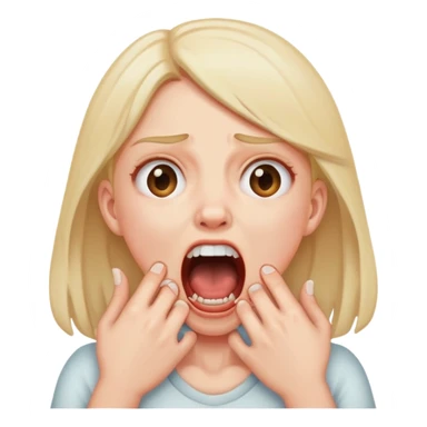 girl choking her self screaming sticker