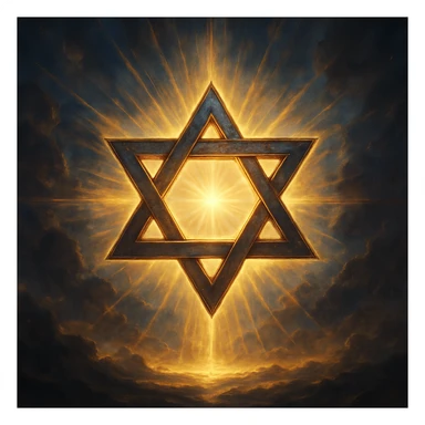 Star of David, majestic, radiant, epic fantasy vibe sticker