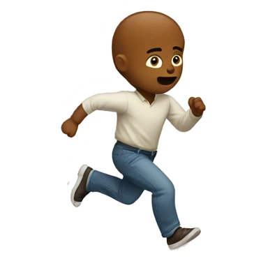 Man running away from baby sticker