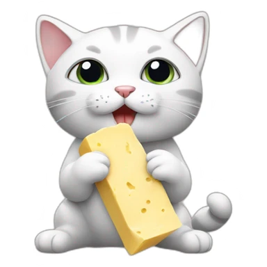 cute cat eating butter sticker
