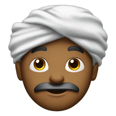 Emoji that resembles popular artist yeat with a black shaggy turban  sticker