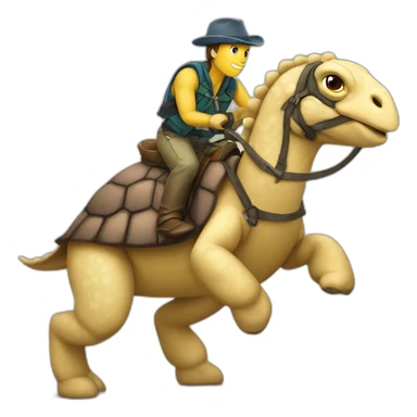 Tortue sur un cheval sticker