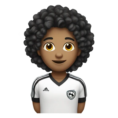 white kid with black curly hair playing soccer sticker