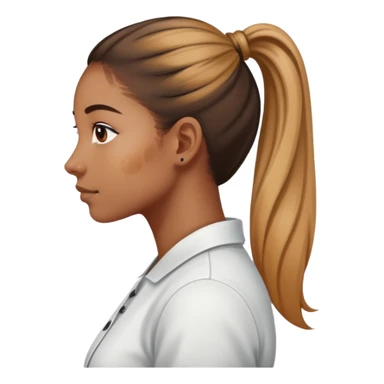 Side profile with ponytail and hyperpigmentation  sticker