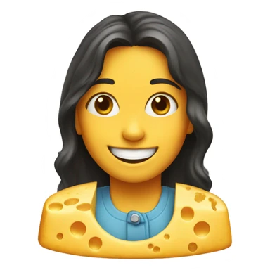Smiling girl made of cheese sticker