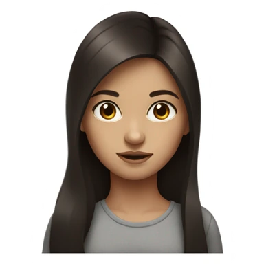 girl with dark brown hair portrait sticker