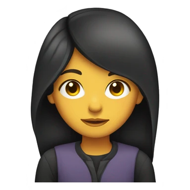 girl with lesbian flag, black straight hair and yellow eyes  sticker