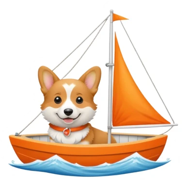 Corgi sailing a boat sticker