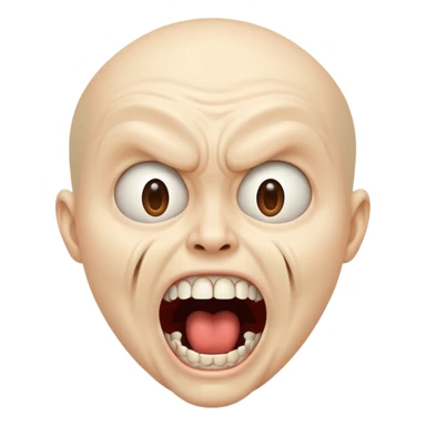 The screen showing a screaming face sticker