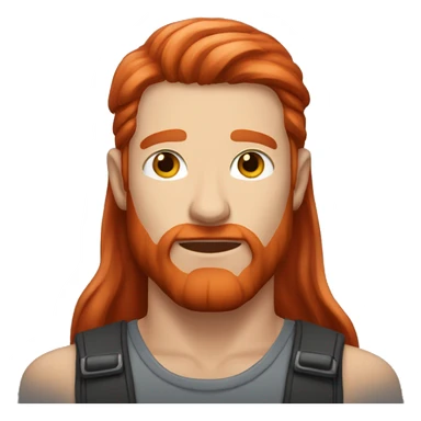 long cimson red hair male sticker