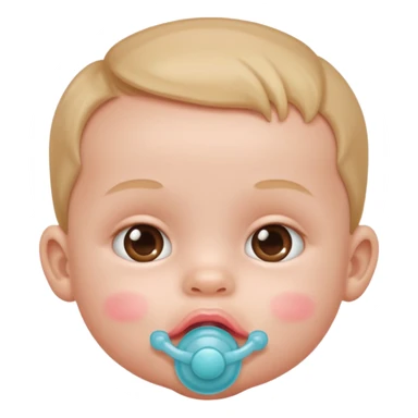 baby with pacifier in mouth sticker