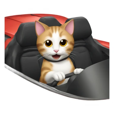 Cat driving a corvette  sticker