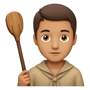 Man with stick sticker