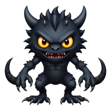 Scary, black monster with feet and arm sticker