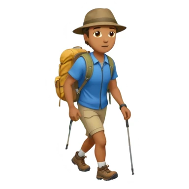 memoji face iphone: men, a solo hiker sticker