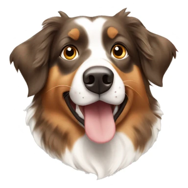 tan brown and white spotted Australian shepherd  sticker