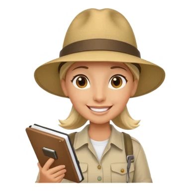 island tour guide with a notebook  sticker