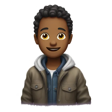 smirking boy in jacket indoors sticker