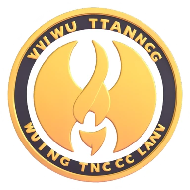 Wu-Tang Clan logo on a gold coin sticker