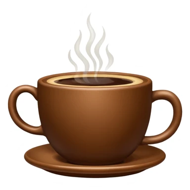 plain Coffee without Saucer, Brown Cup, no saucer. sticker