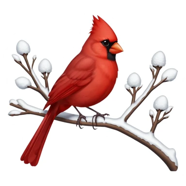 cardinal on snowy branch sticker