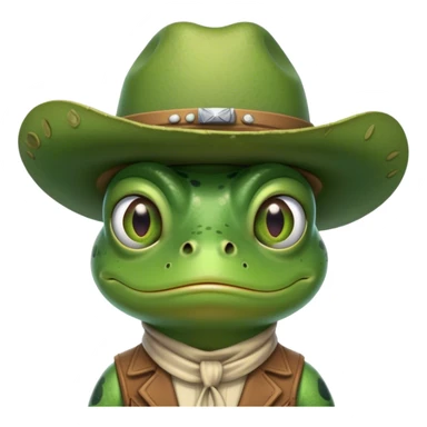 worry frog cowboy sticker