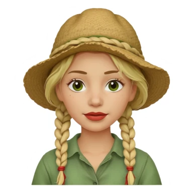 messy green clay mask and red tourist hat blond braided woman sticker