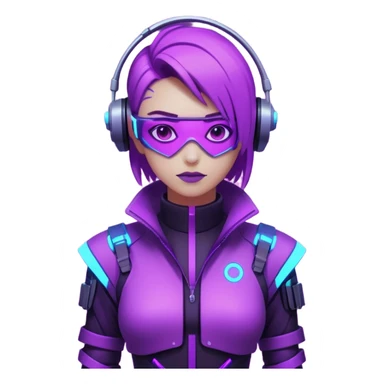 neutre gender neon cyberpunk light purple  sticker