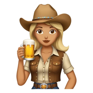  cowgirl drinking beer  sticker