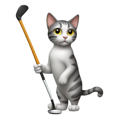 Cat with a golf club sticker