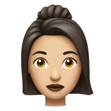 Brunette woman with brush on face pouty sticker