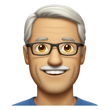 European smiling middle-aged man in glasses sticker