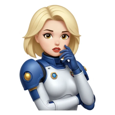 woman space marine in bodysuit whispering sticker